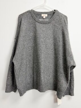 State of Day Sweater Womens XXL Gray Knit Crewneck Intimates Cozy Lounge NWT